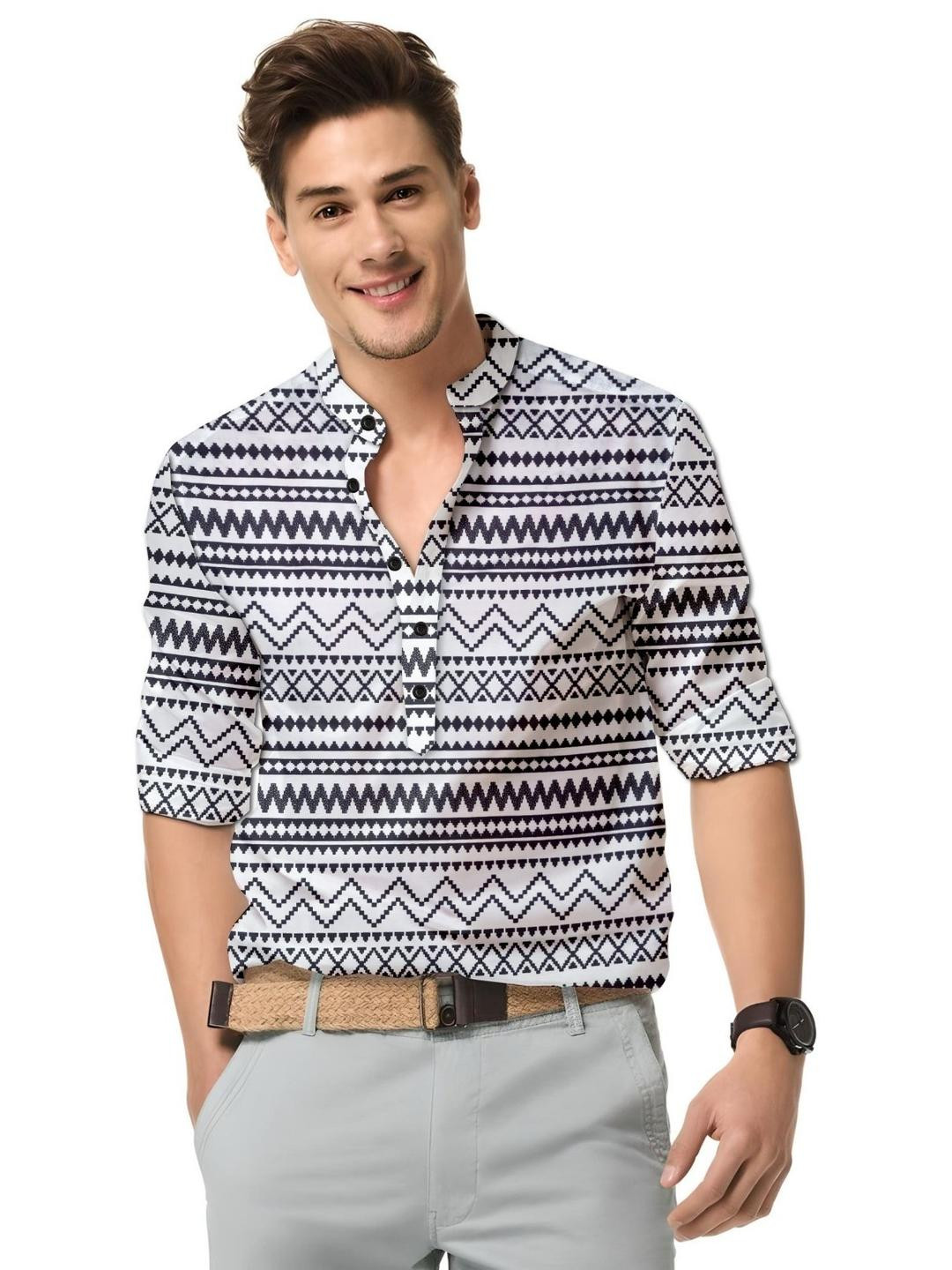 ISUEL FAB Men Black Cotton Shirts