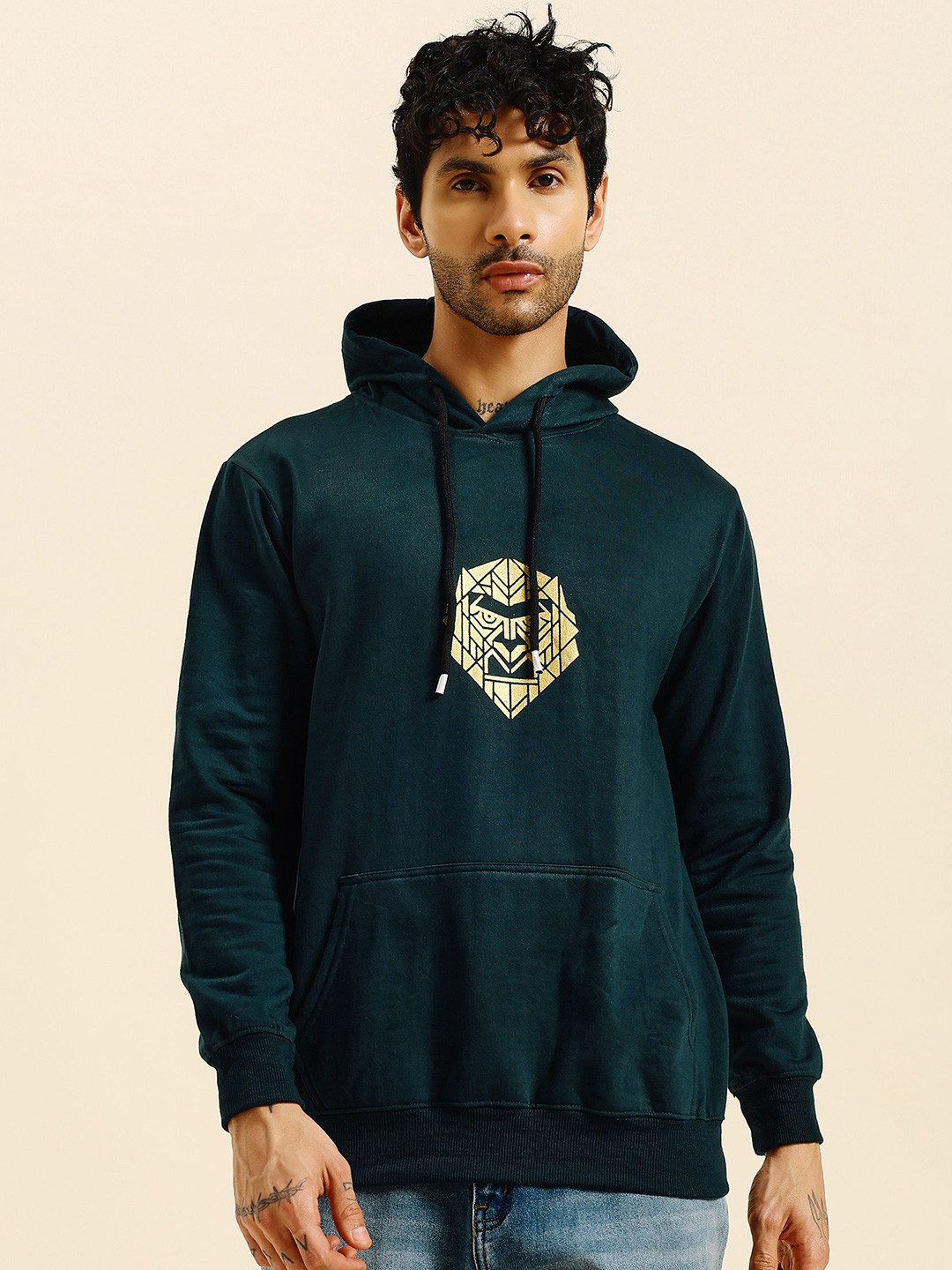 Dogman Men Graphic Printed Hooded Pullover Sweatshirt