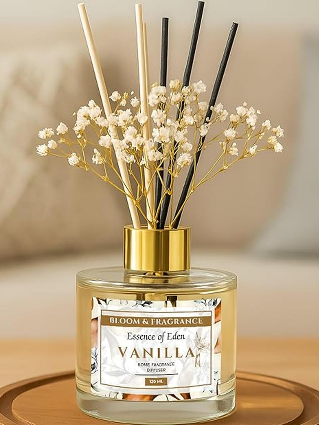 Bloom & Fragrance Vanilla Reed Diffuser120ml Free 6 Fiber Reed Sticks