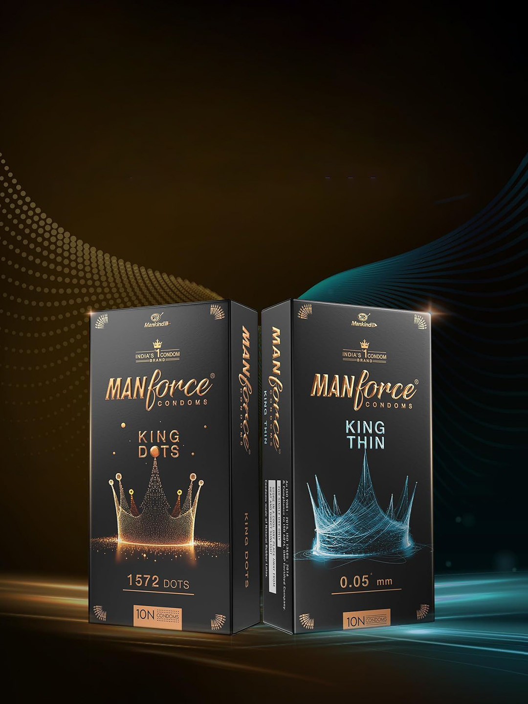 Manforce Men Pack of 5 King Dots Extra Dotted Unflavored Condoms, 10 Pieces