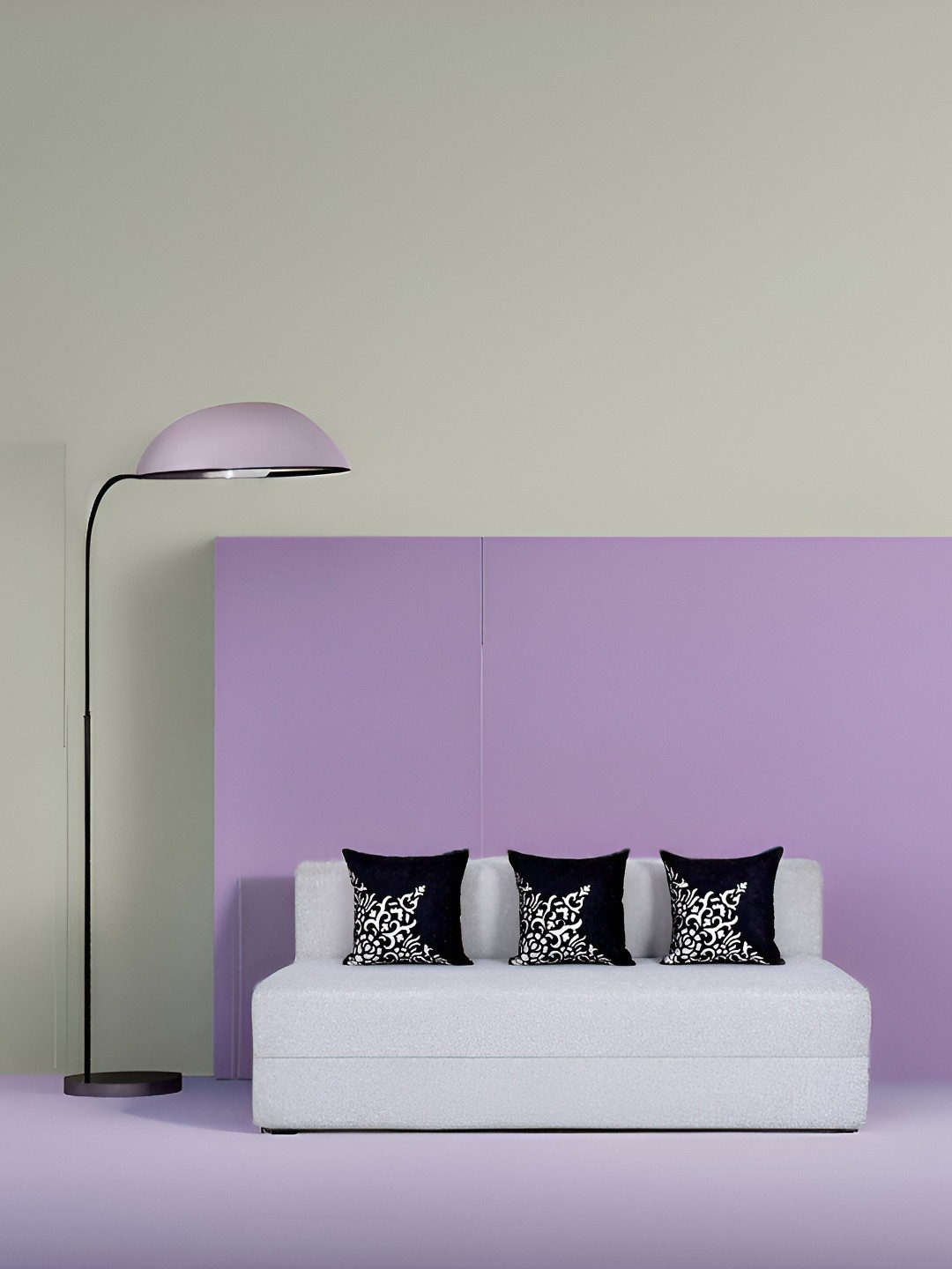 FRIENDS LIFE White Foam 3 Seater Fold Out Sofa Cum Bed