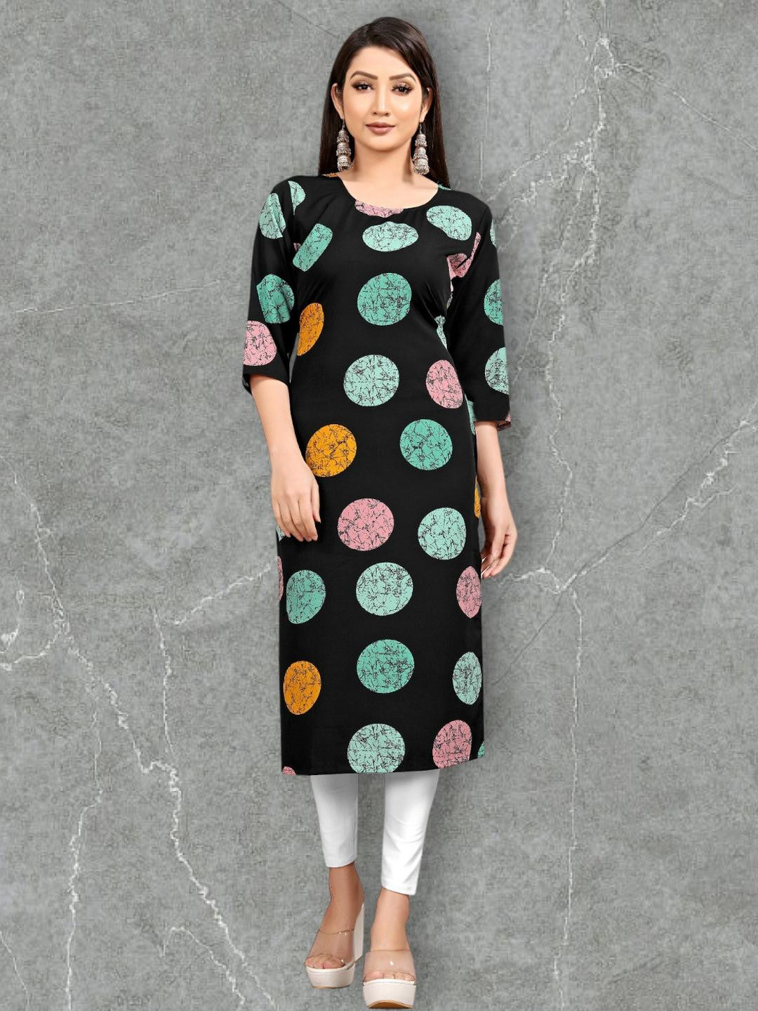 MANTRA DESIGNER Women Black Crepe Kurtas