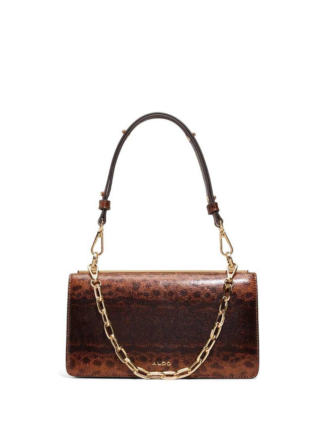 ALDO Textured Printed Structured Handheld Bag with Tasselled