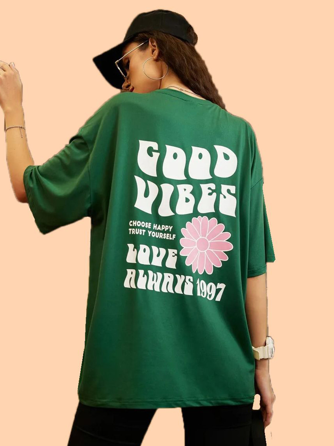 Christy World Typographic Printed Round Neck Relaxed Fit T-shirt