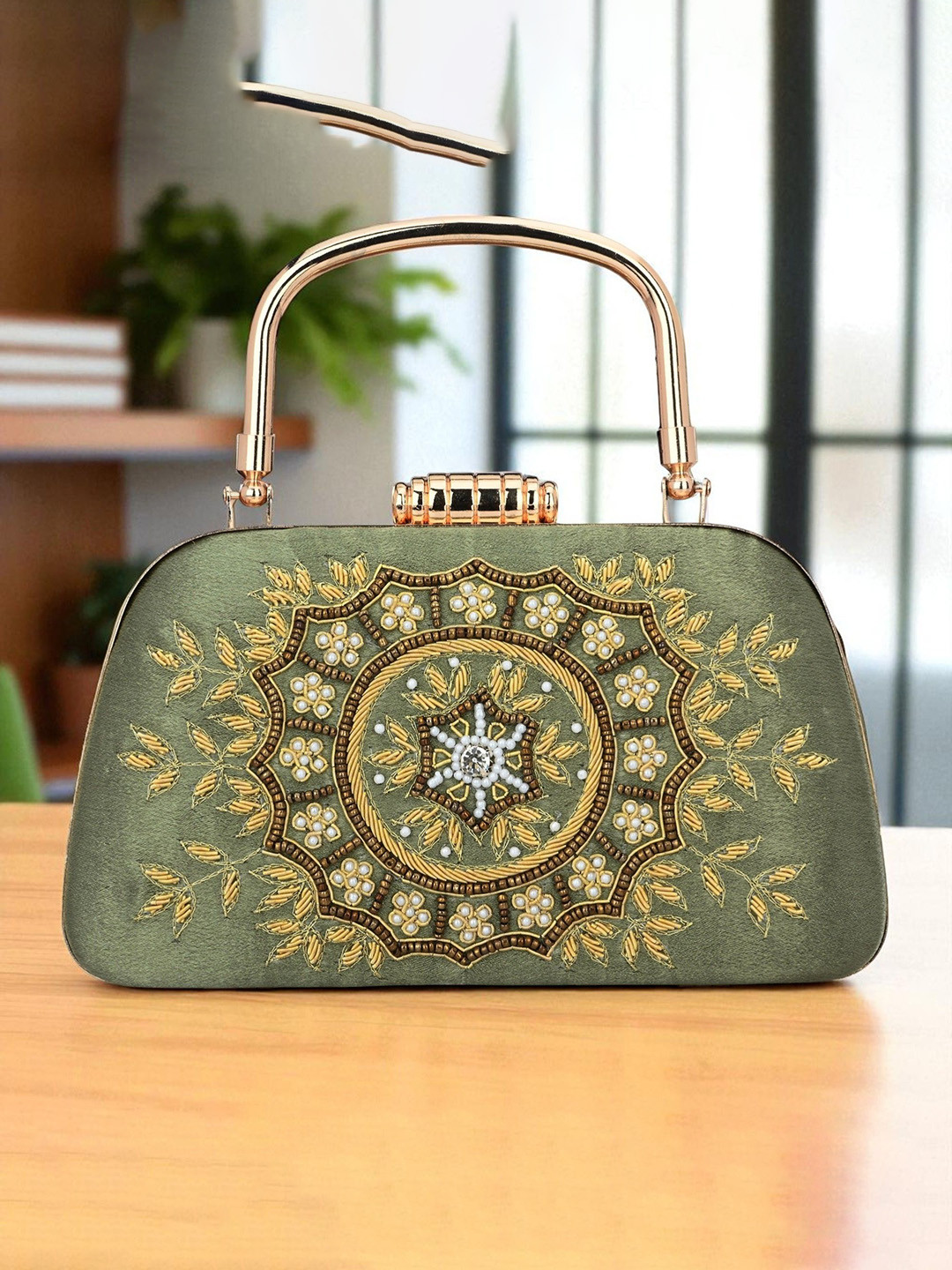 FOR THE BEAUTIFUL YOU Embellished Beads & Stones Box Clutch