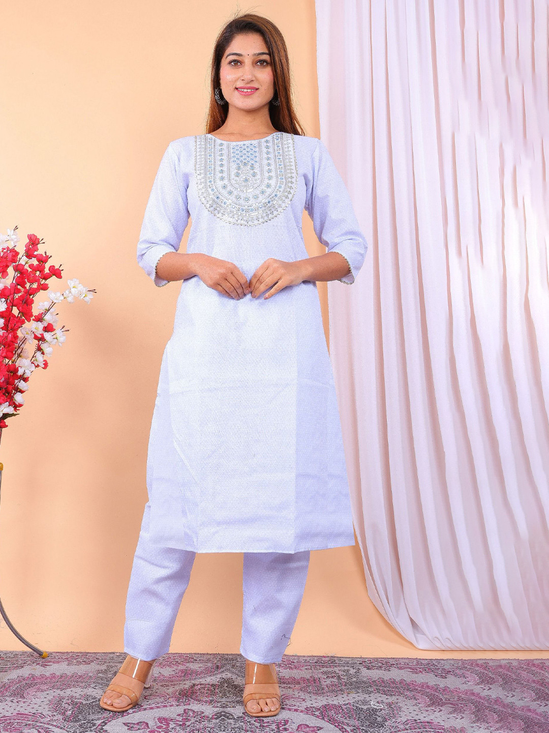 Parth style Fashion Women Ethnic Motifs Printed Ombre Daily Cotton A-Line Kurta