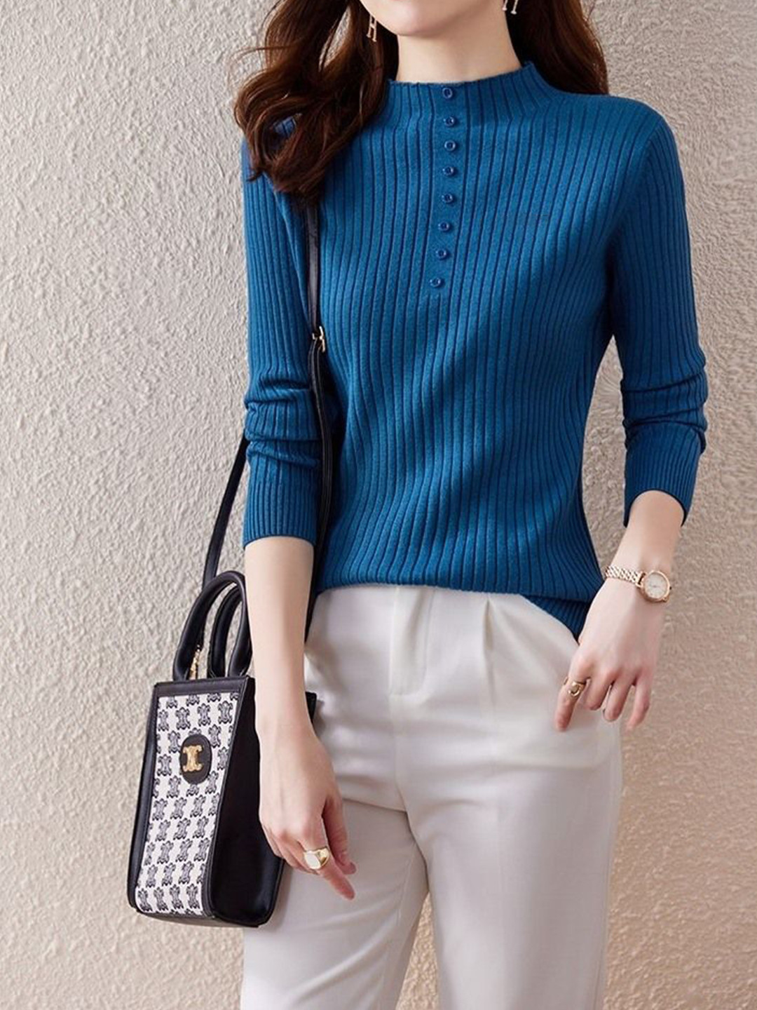 StyleCast Women Ribbed Trutle Neck Pullover Sweaters