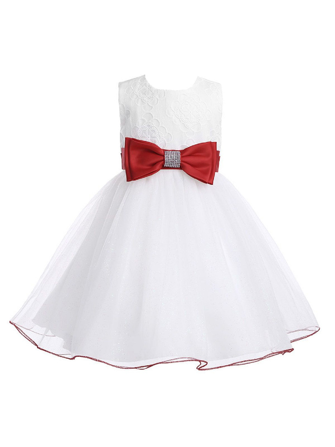 BAESD Girls Tulle Bow Detail Fit and Flare Dress