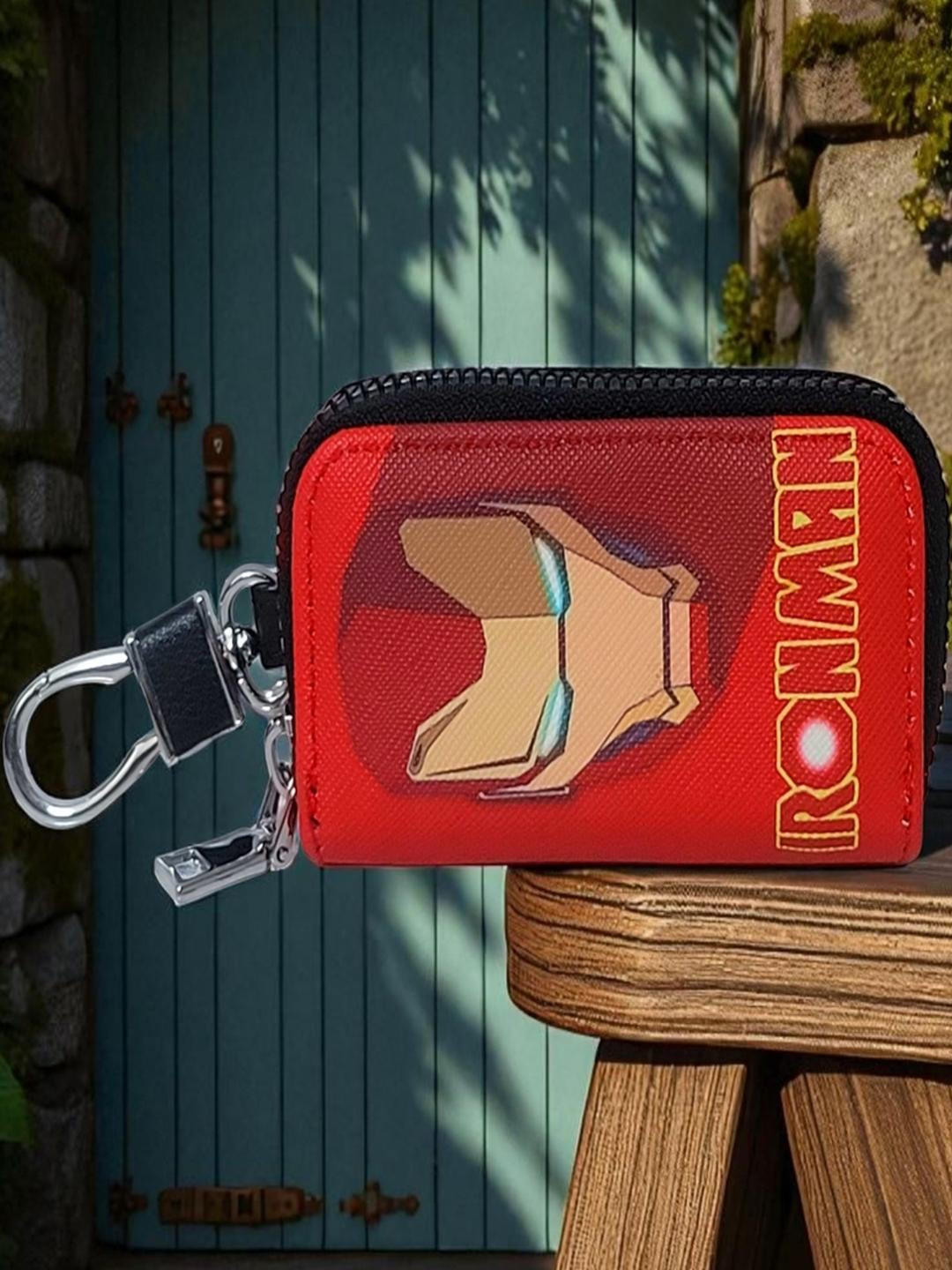 ADOREAL Avengers Iron Man Mask Keychain And Keycover For Car And Bike