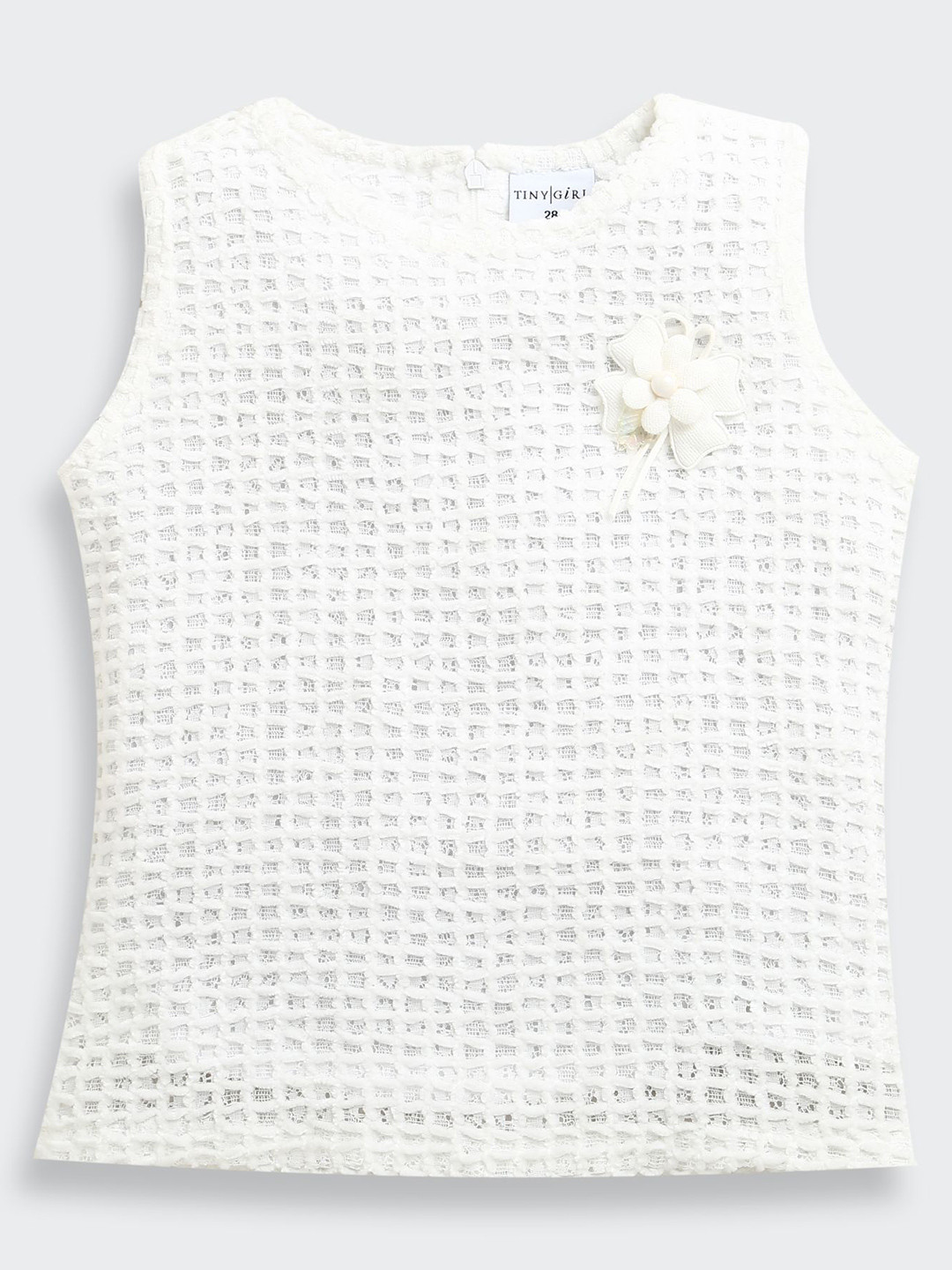 Tiny Girl Floral Applique Casual Top