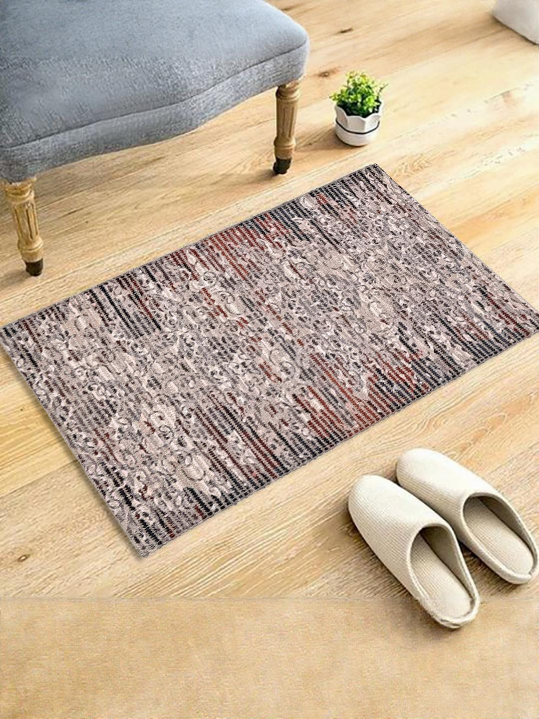 Homzz Brown Vibrant Ethnic Motifs Design Rug