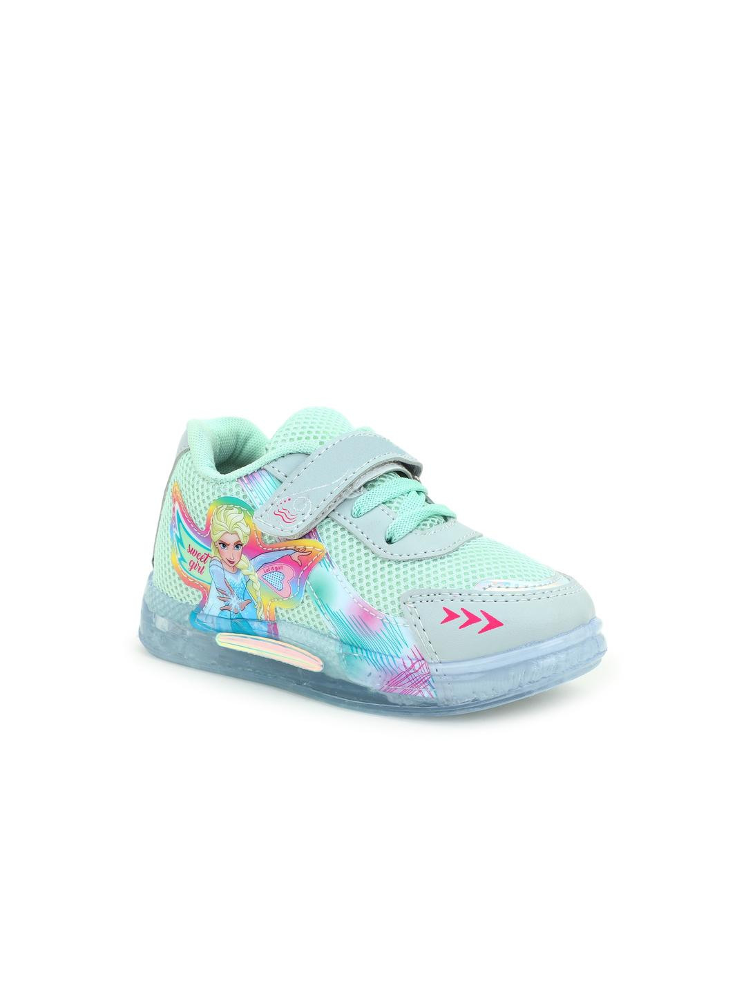 Litton Kids-Girls Green Mesh Casual Shoes