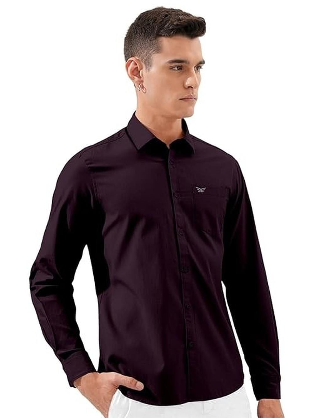 ISUEL FAB Men Purple Cotton Shirts