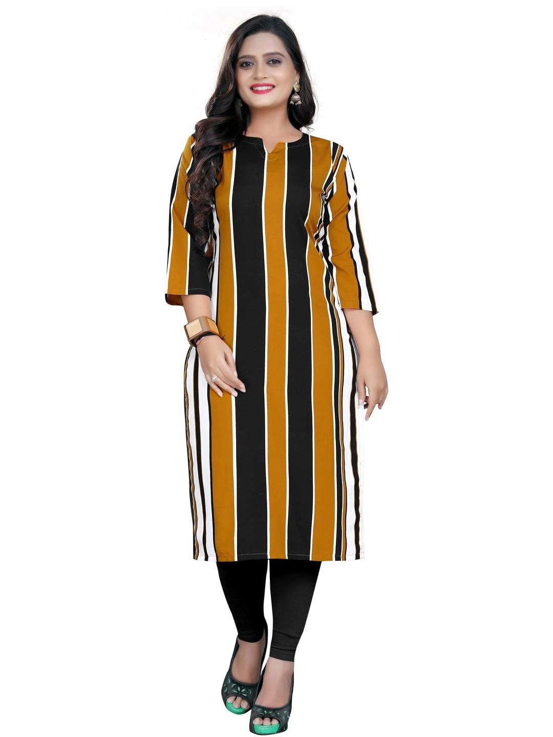 MANTRA DESIGNER Women Yellow Polyester Kurtas