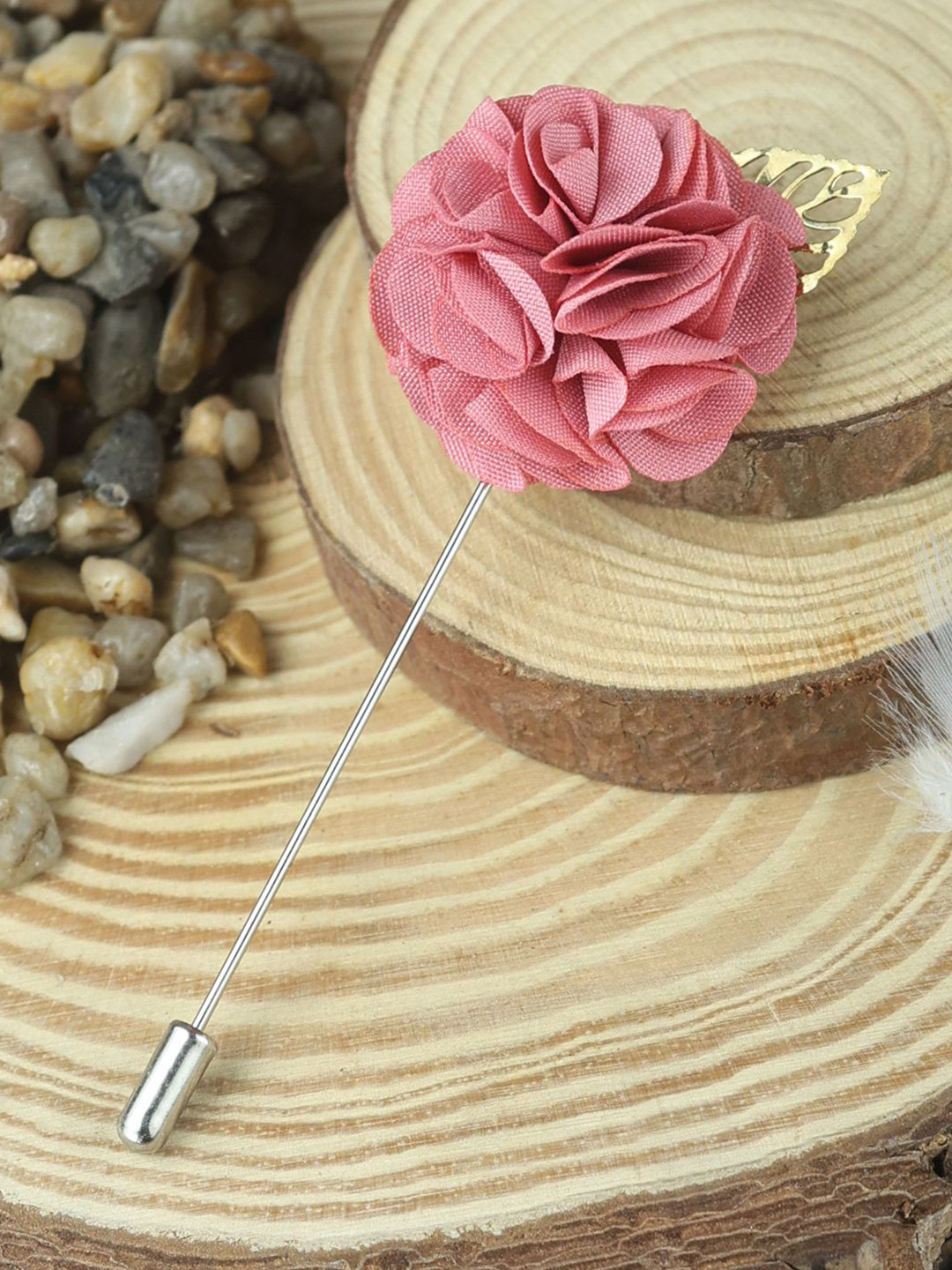 House of Pataudi Pink Floral Brooch