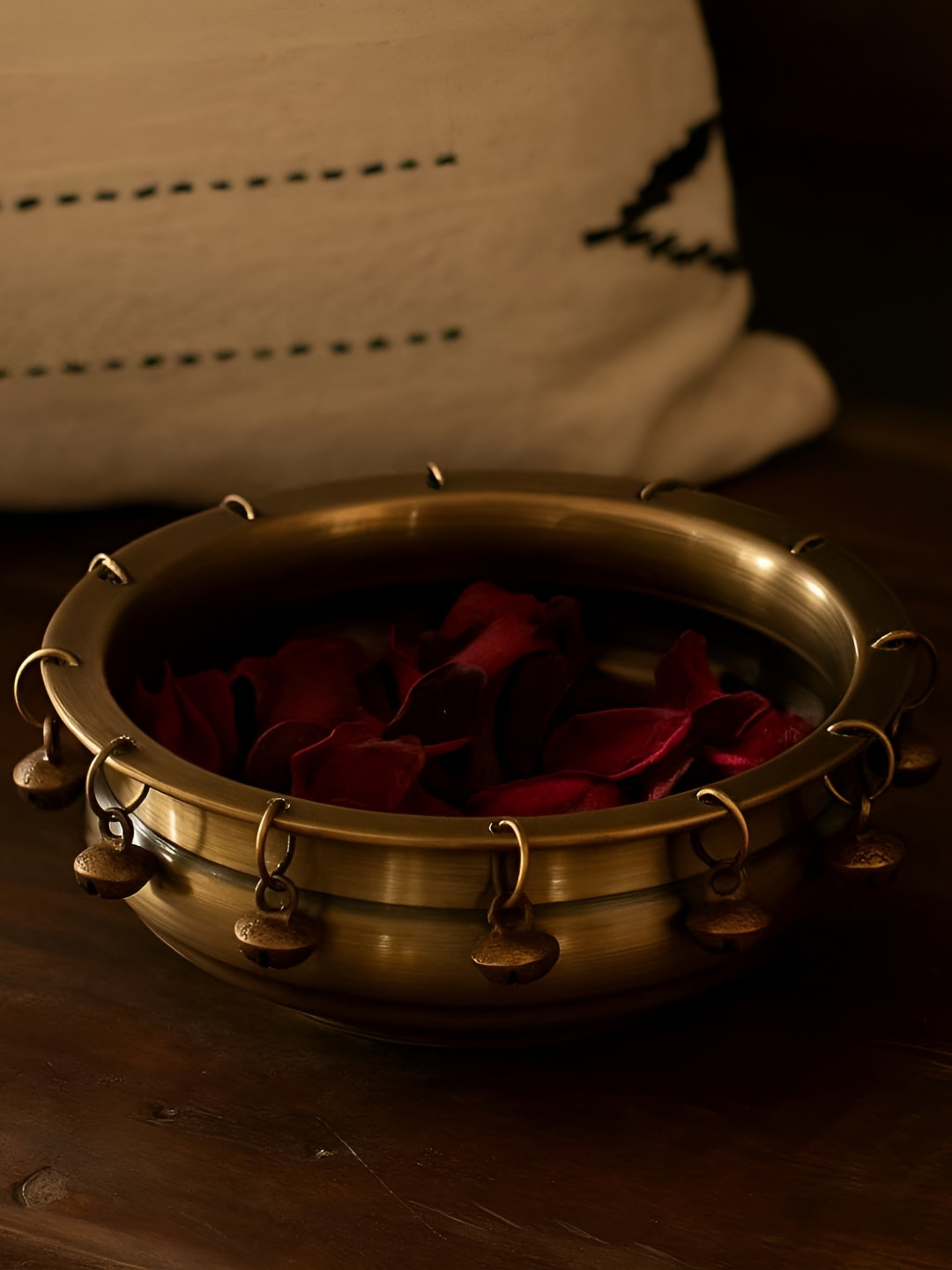 Extreme Karigari Gold Toned Brass Antique Embossed Urli