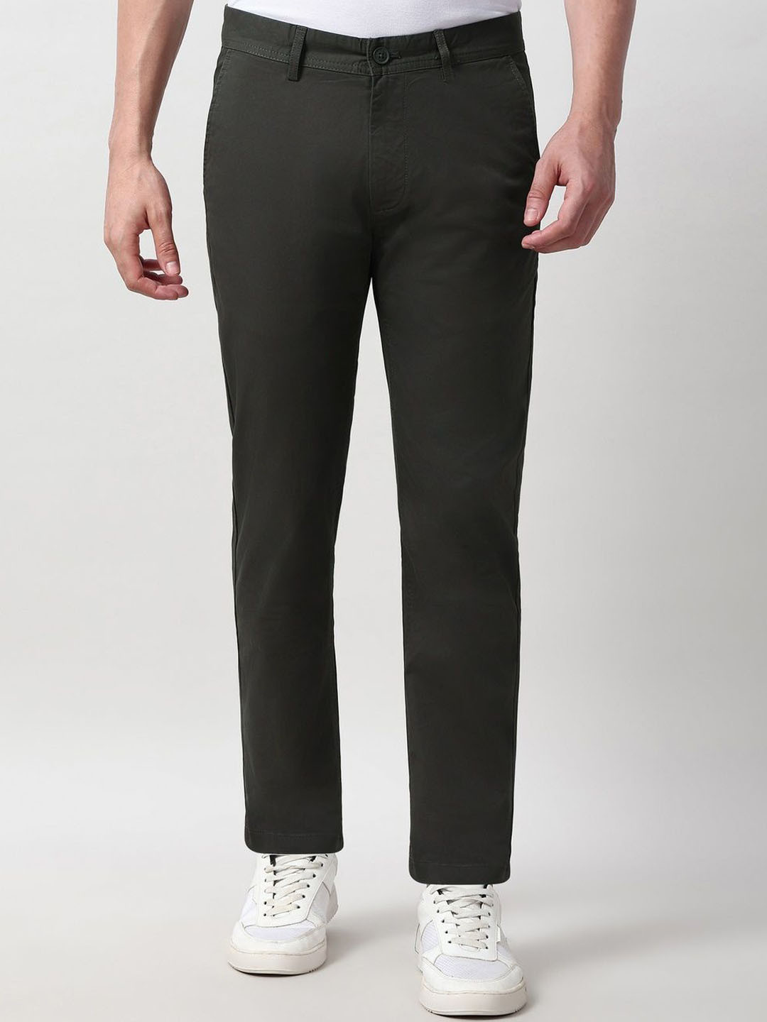 Peter England Casuals Men Slim Fit Mid-Rise Trousers