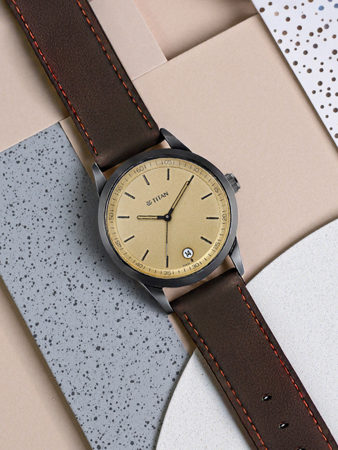 Titan Men Gold-Toned Analogue Watch - 1806NL02