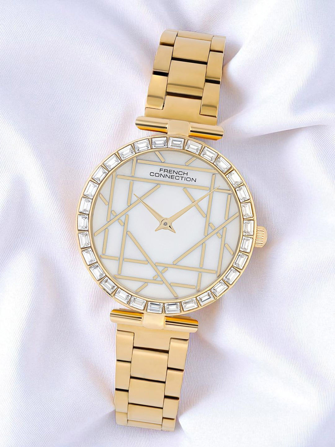 French Connection Silvenza Women Mother of Pearl Bracelet Style Straps Analogue Watch