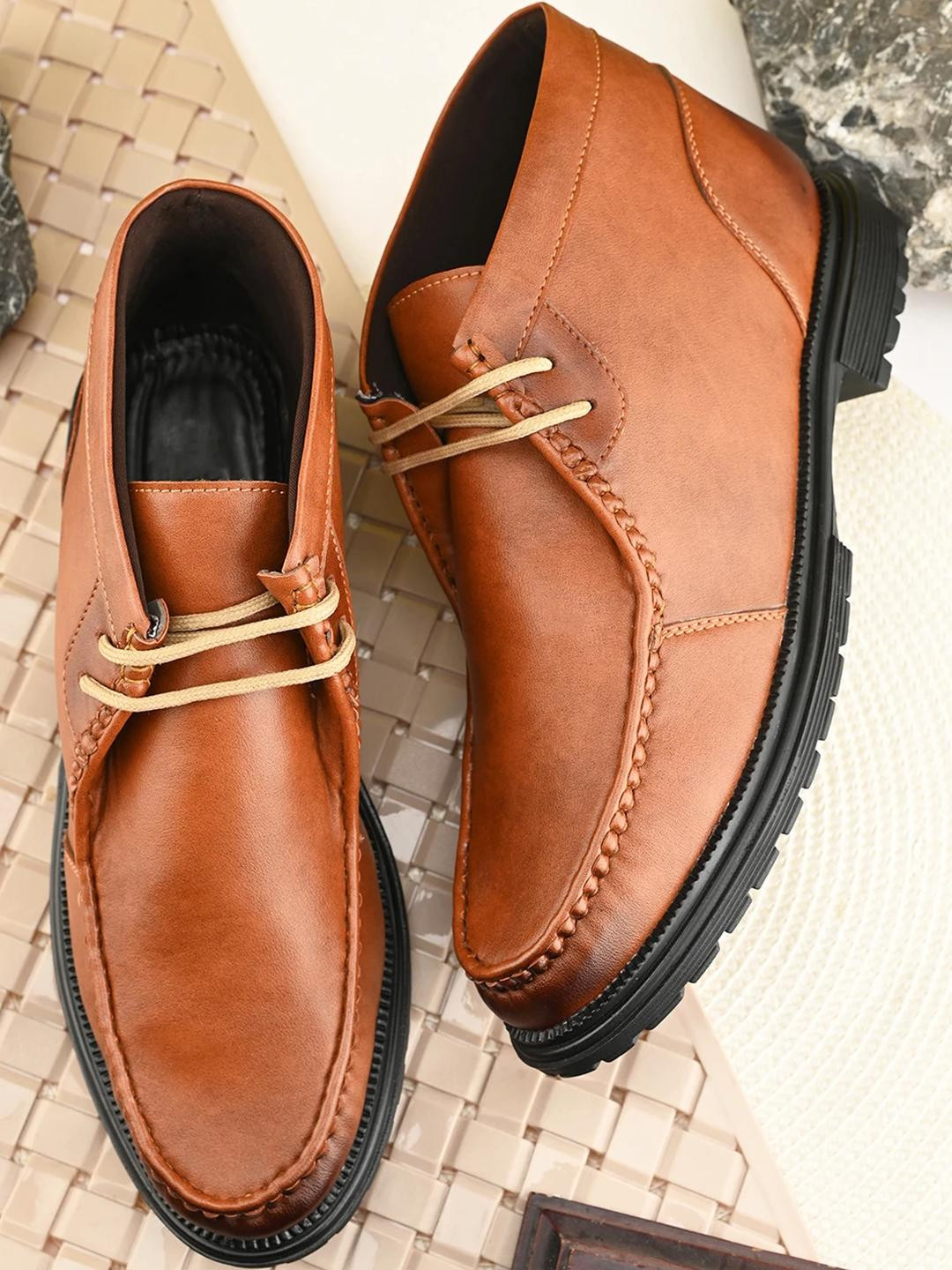 REAL BLISS FOOTWEAR Men Tan Synthetic leather Loafers