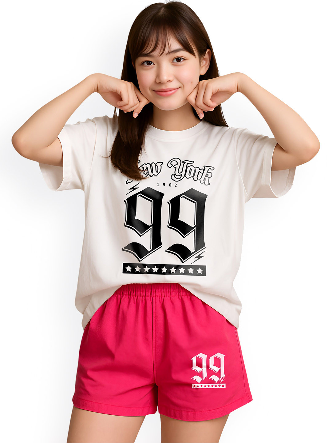 My Swag Women Printed Oversized T-Shirt and Shorts Night Suit