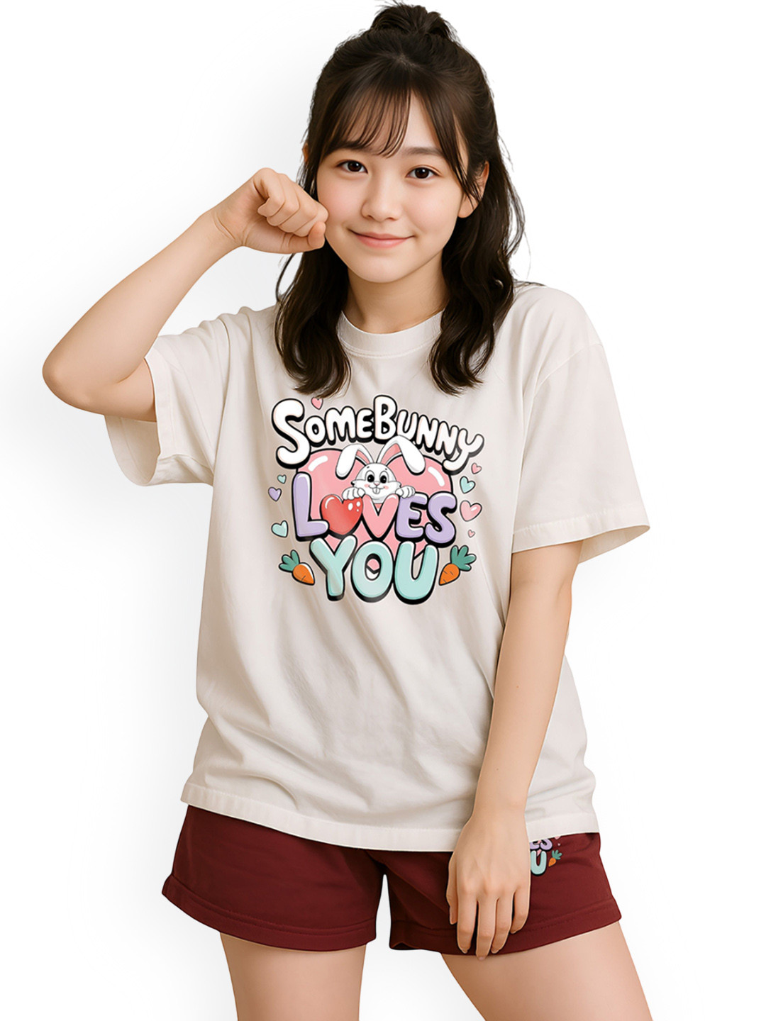 My Swag Women Printed Oversized T-Shirt and Shorts Night Suit