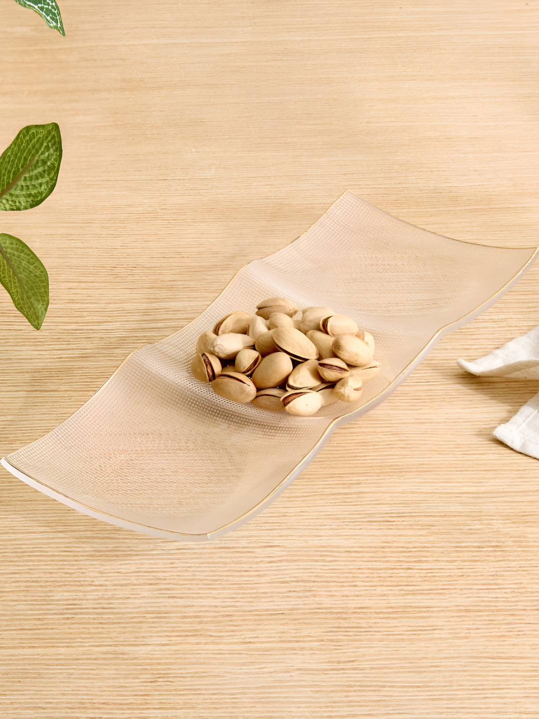 Home Centre Transparent Glass Serving Tray