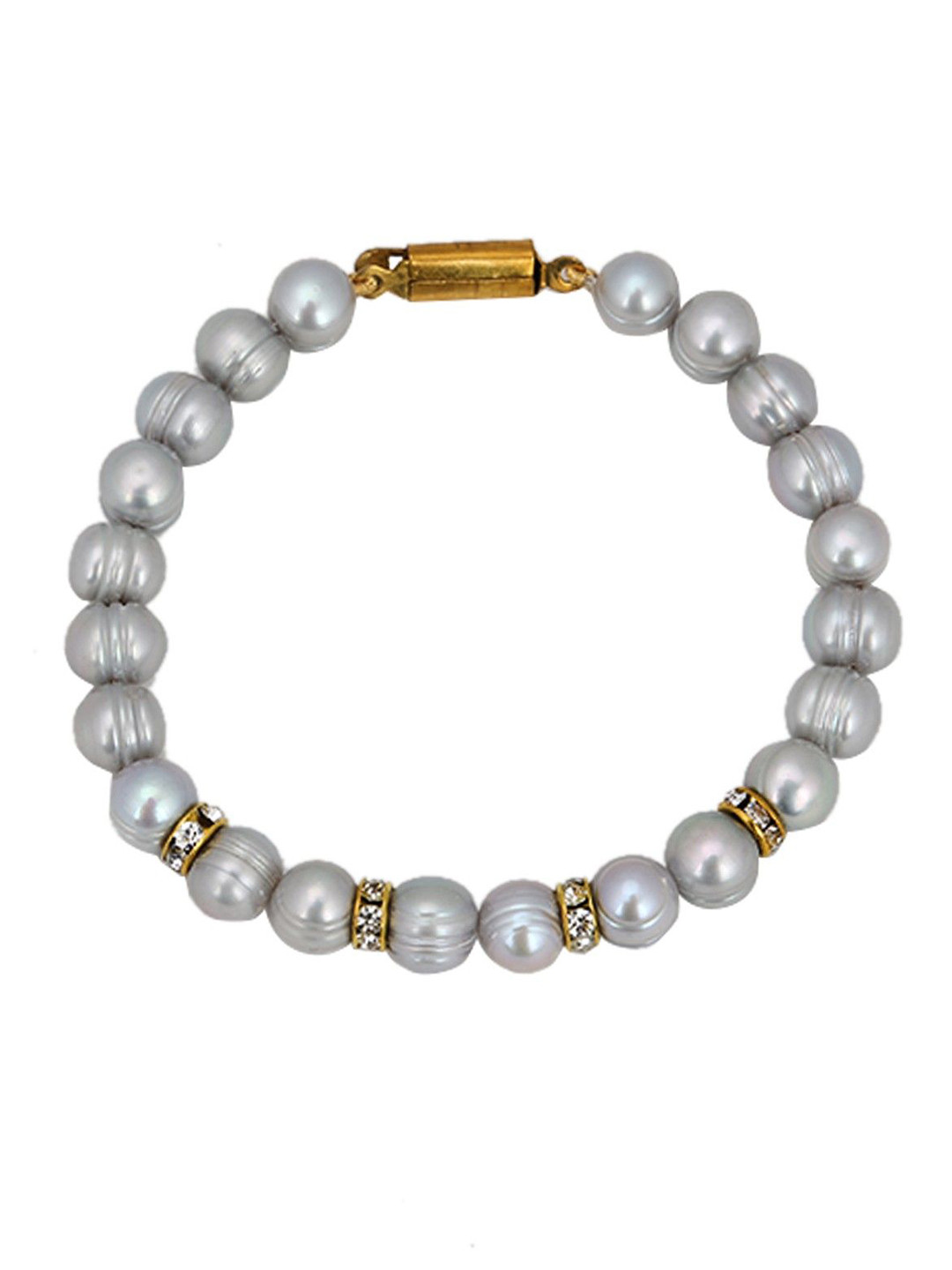 D.D Pearls Cubic Zircon Studded & Pearls Beaded Wraparound Bracelet