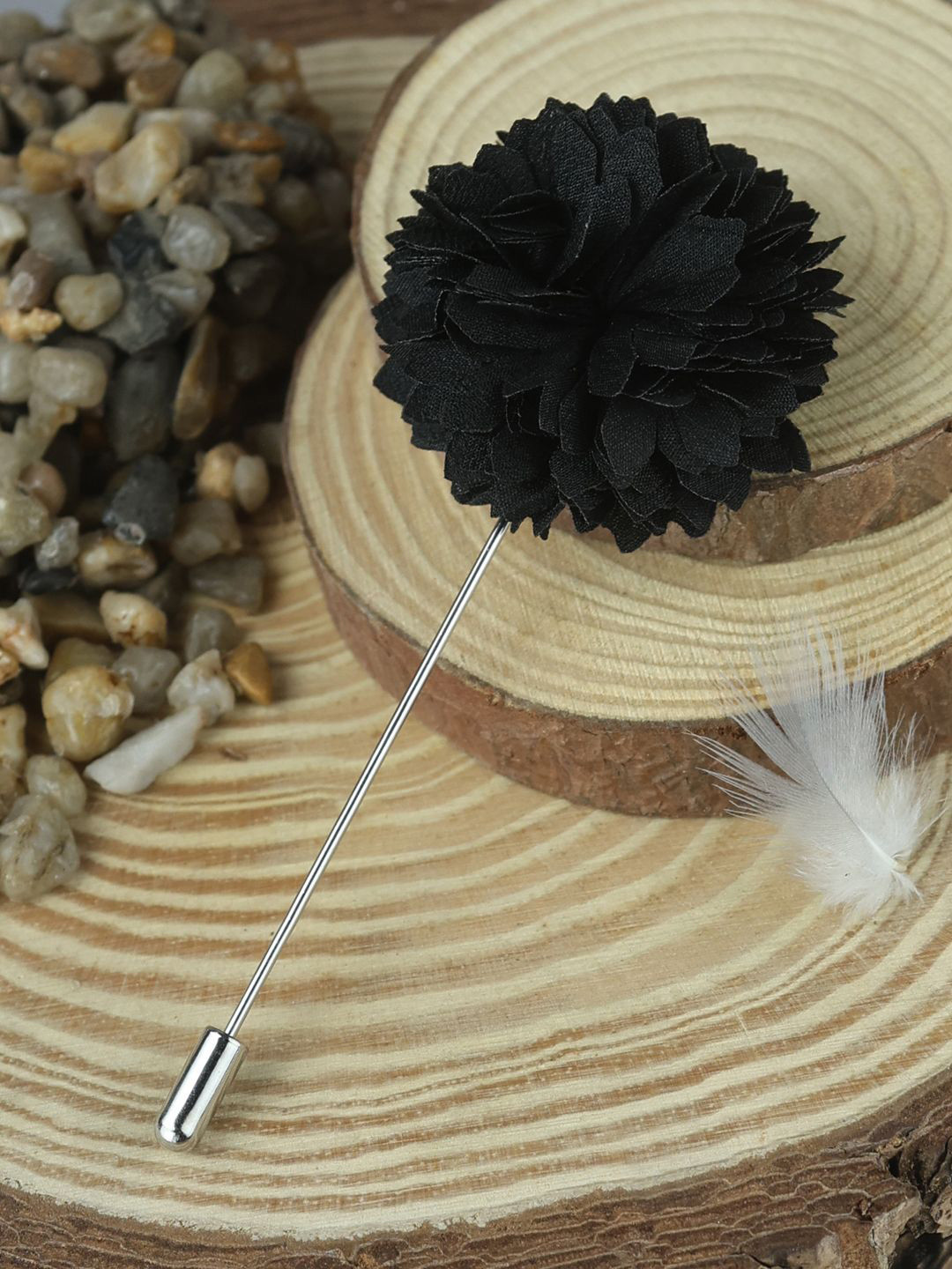 House of Pataudi Black Magic Petal Brooch