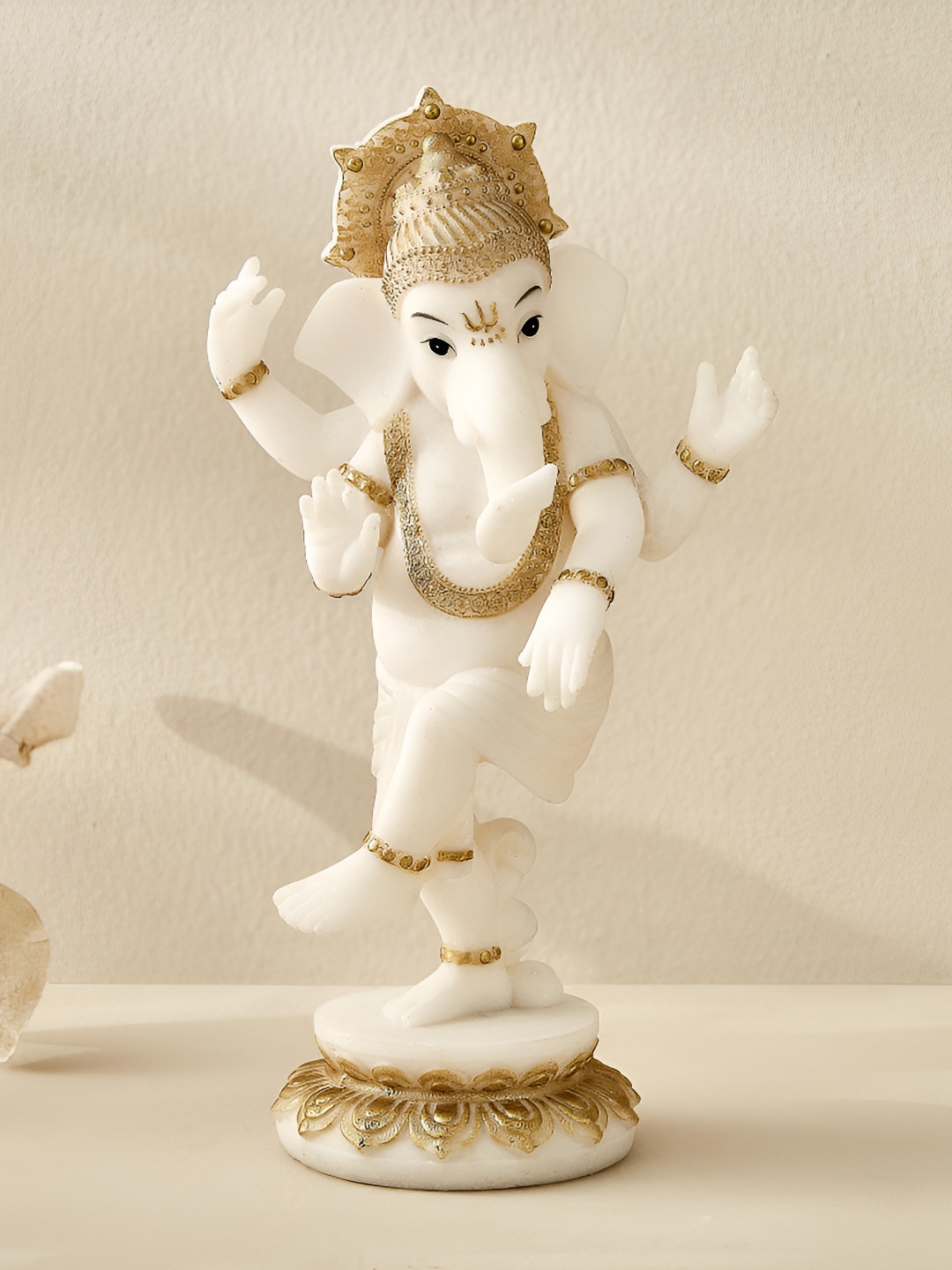 Home Centre enlighten amudha White & Gold Religious Idol Showpiece