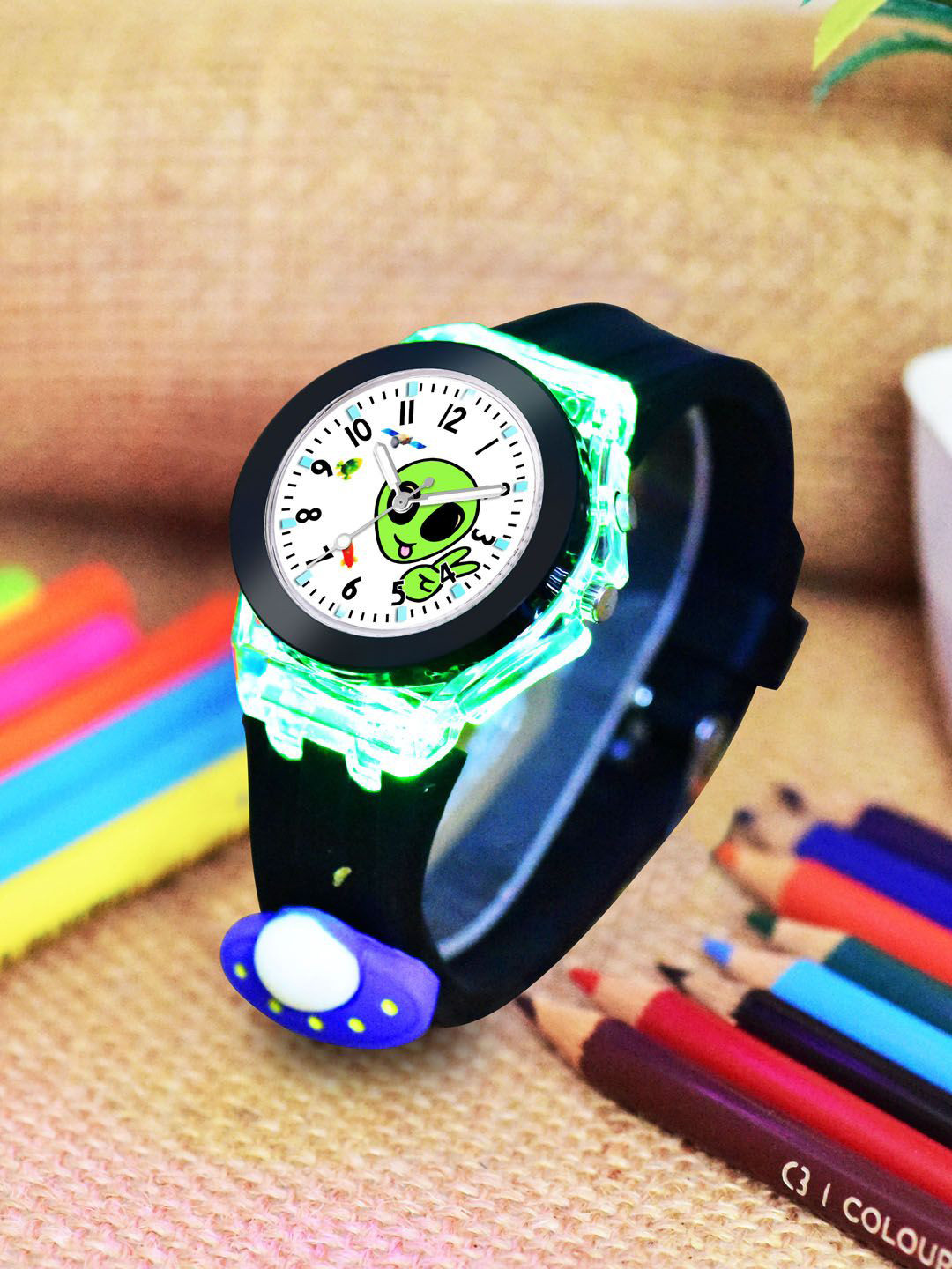 Cloudwood Boys Patterned Dial & Straps Analogue Multi Function Watch 327 UFO