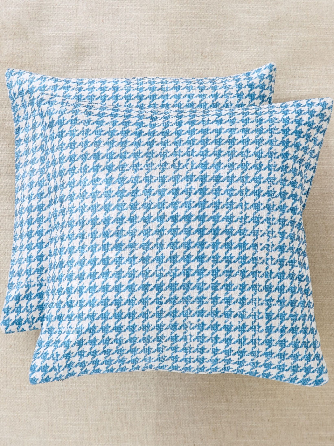 Home Centre Celebration Realms Blue 2 Pieces Abstract Printed Square Cushion Covers