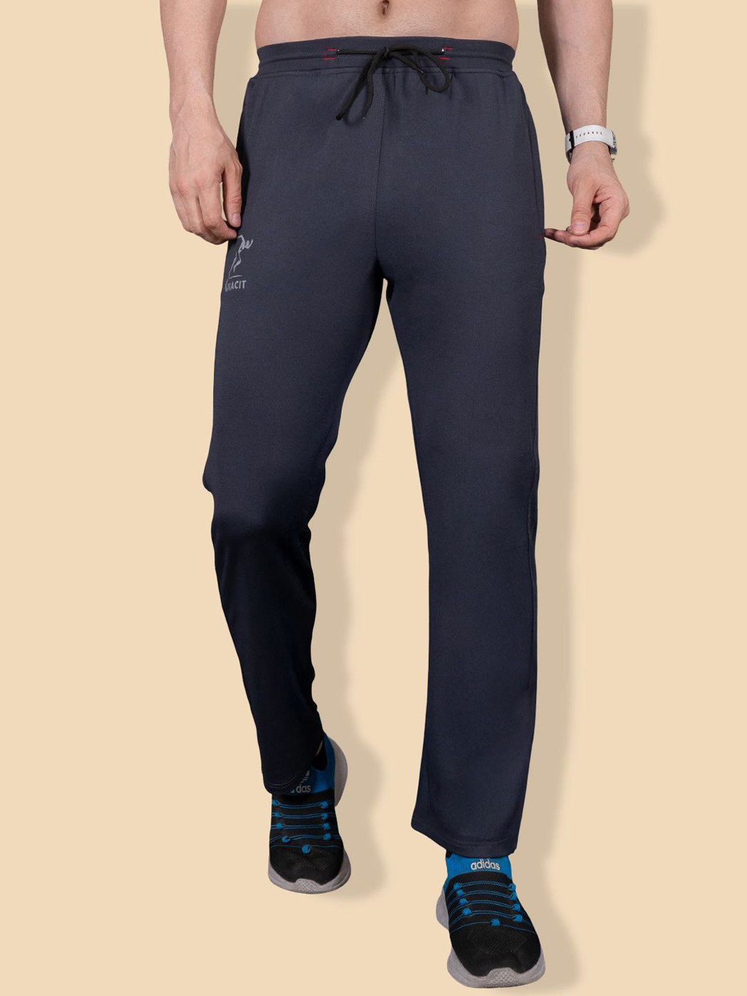 Jinfo Men Straight fit Cotton Cross Pocket Mid Rise Track Pants