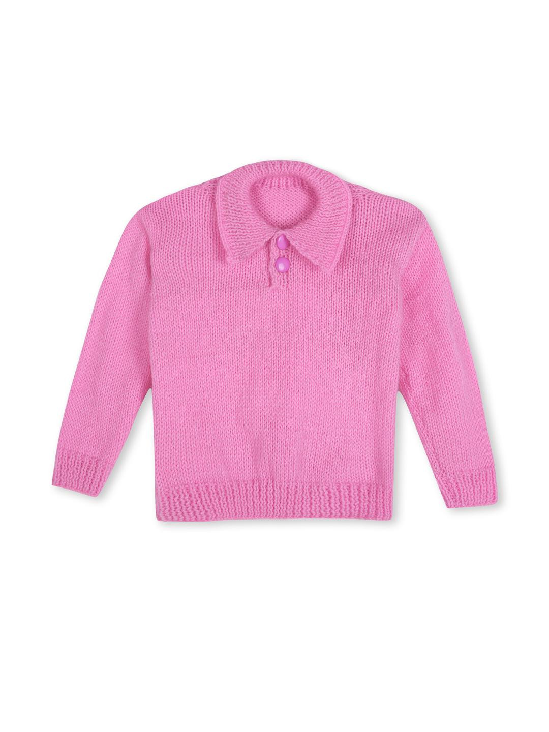 Shinu Fab Girls Pink Woollen Sweater