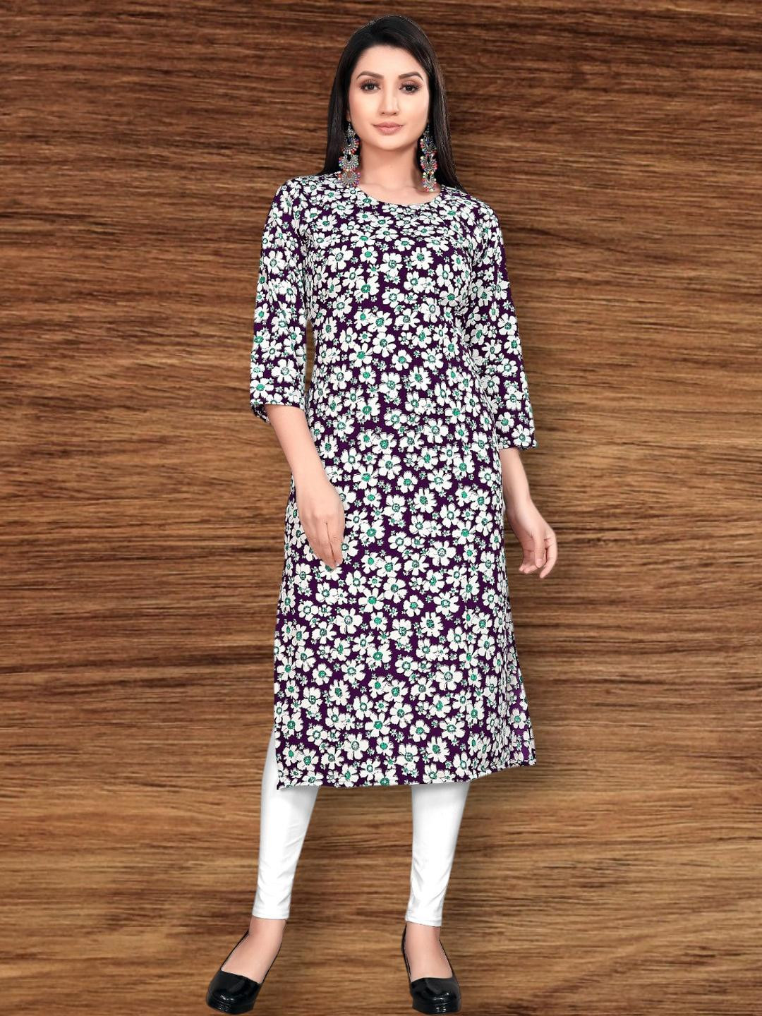 MANTRA DESIGNER Women  Purple Crepe Kurtas