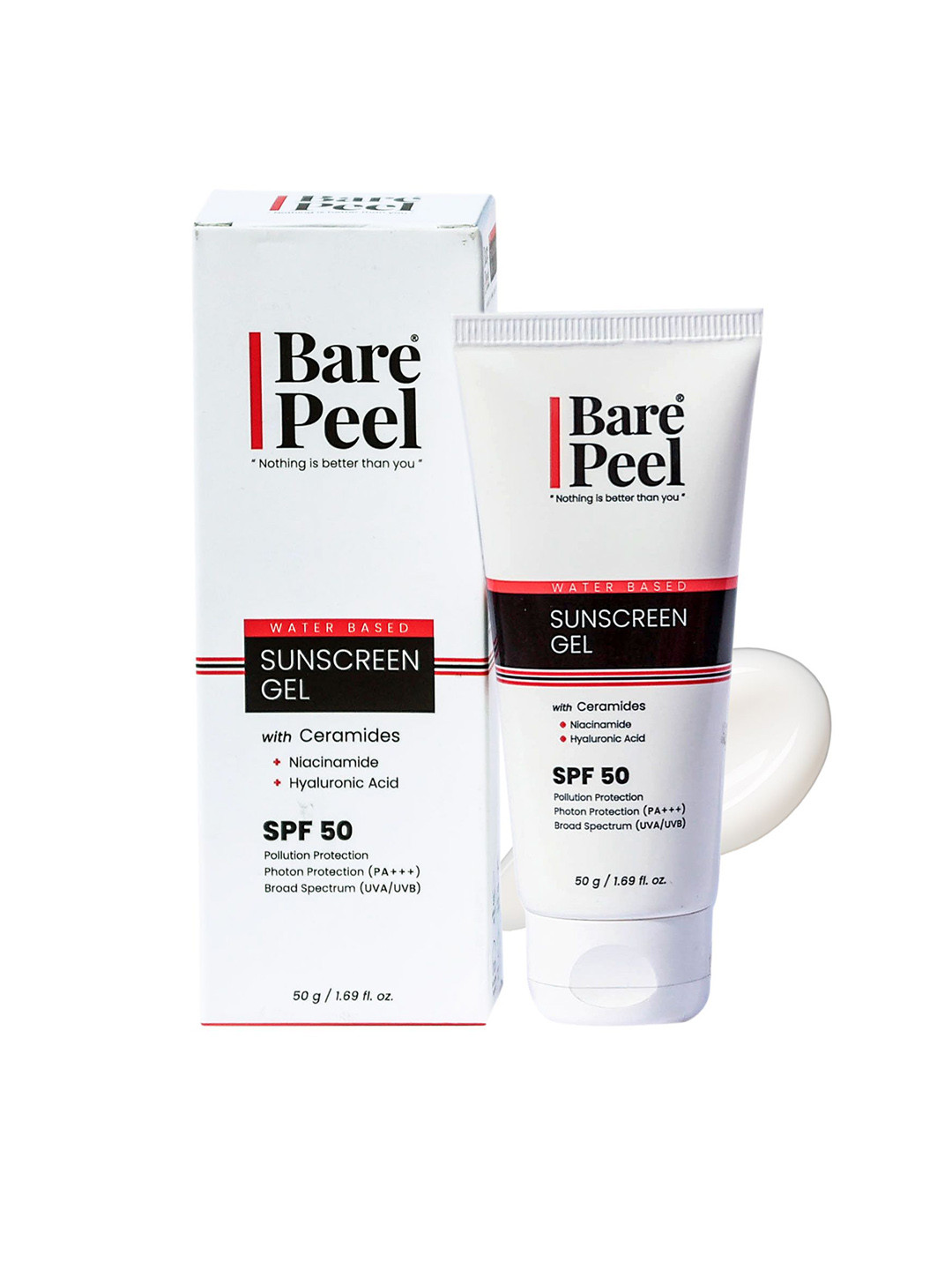 BARE PEEL Sunscreen SPF 50 Gel With Ceramides- 50 g