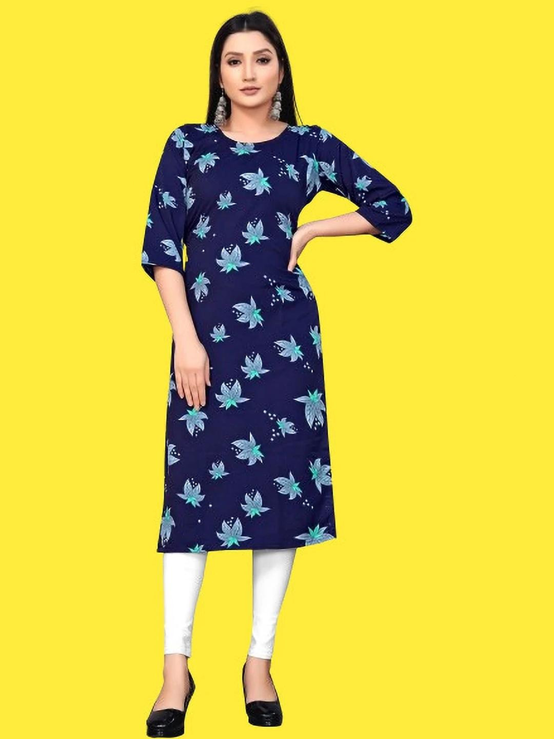 MANTRA DESIGNER Women Blue Crepe Kurtas