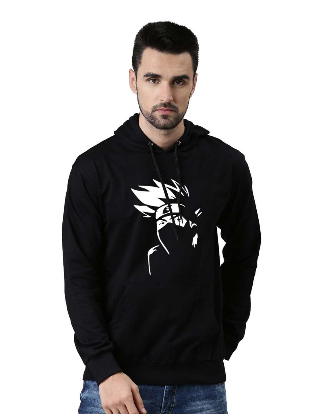 Organic Chics Men Superhero Printed Hooded Pullover Sweatshirt