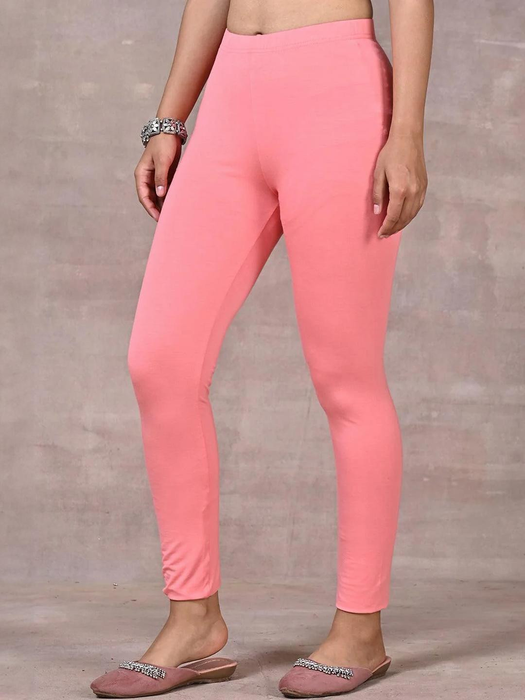 Lakshita Women Baby Pink Skinn Fit Leggings