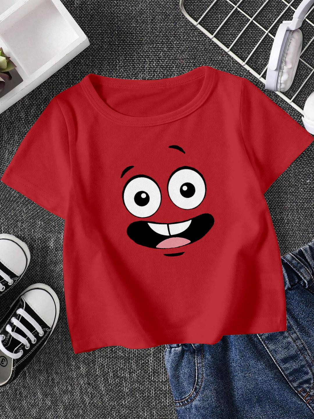 FIONAA TRENDZ Unisex Kids Red Printed T-shirt