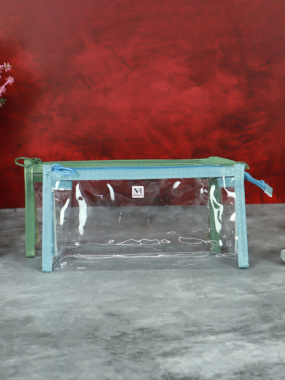 NFI essentials Set Of 2 Transparent Makeup Pouch