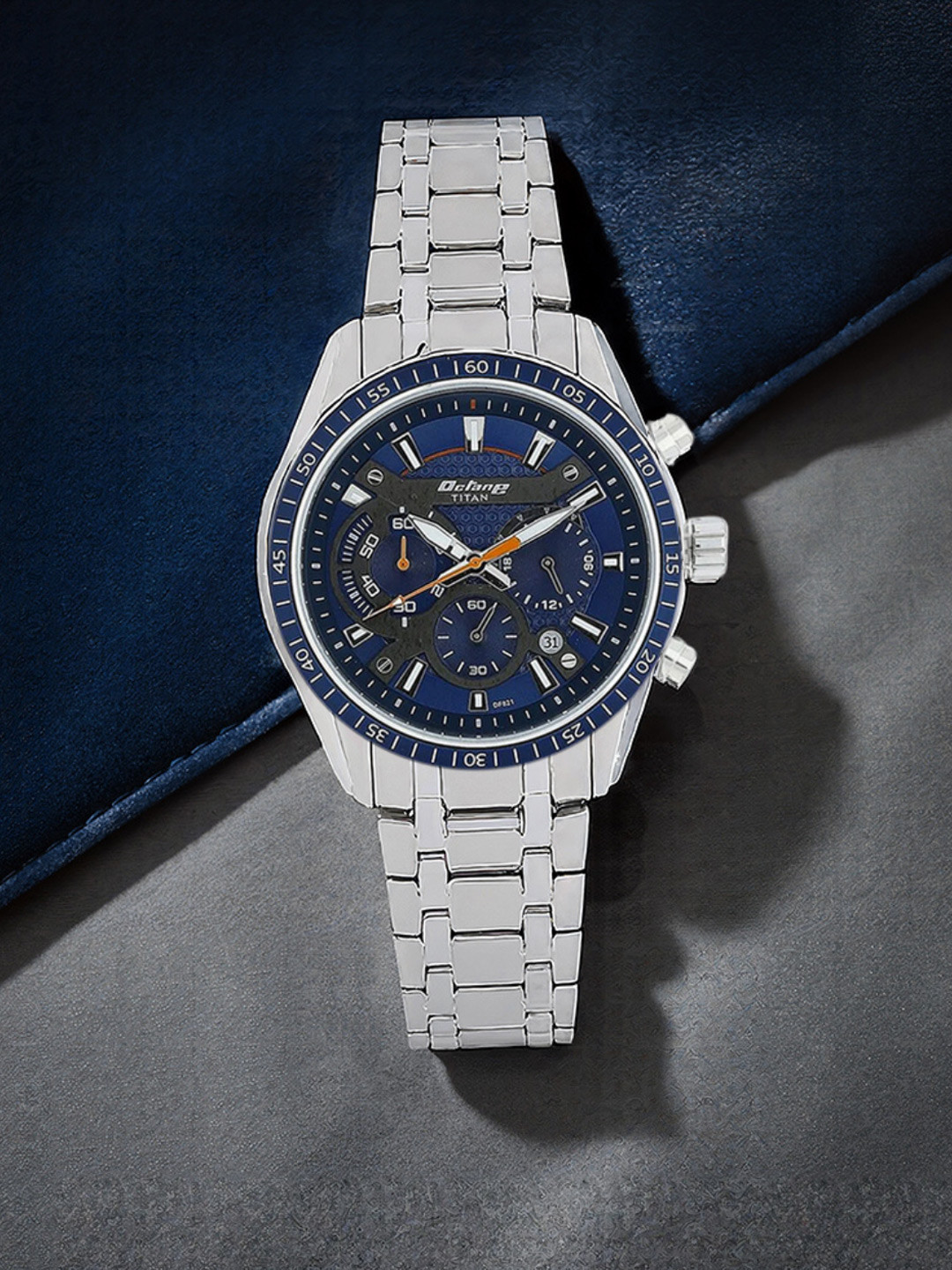 Titan Octane Men Navy Blue Chronograph Dial Watch