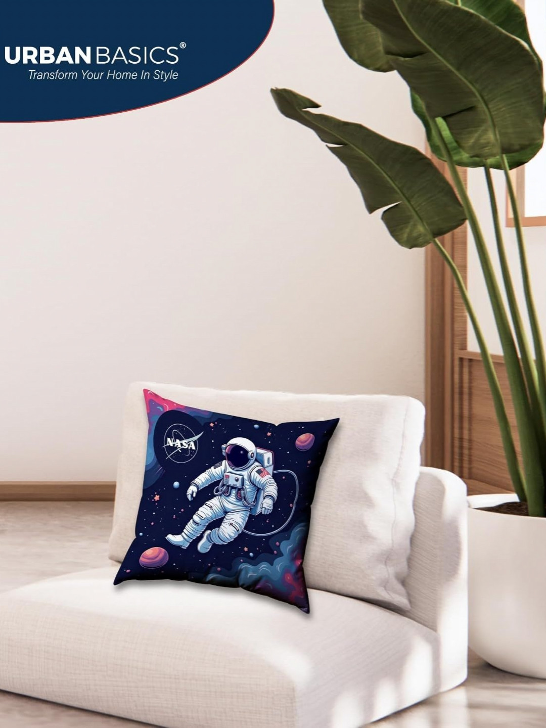 URBAN BASICS 2 Pieces Blue & White Pure Cotton Pillow Covers