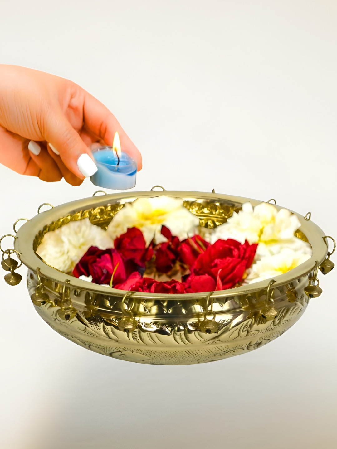 Extreme Karigari Yellow Glossy Pure Brass Lightweight Decorative Bowl