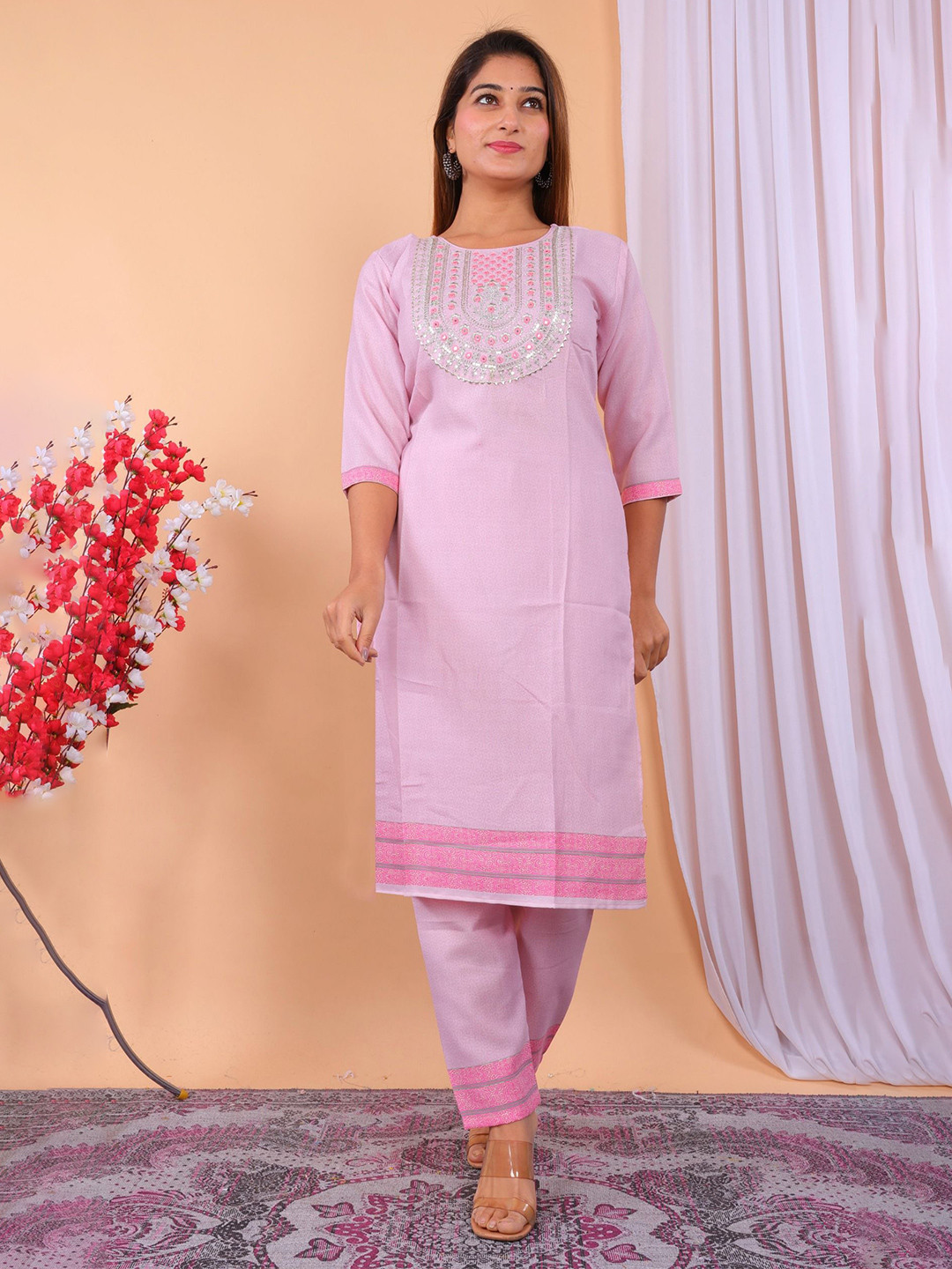 Parth style Fashion Women Floral Printed Ombre Daily Cotton A-Line Kurta