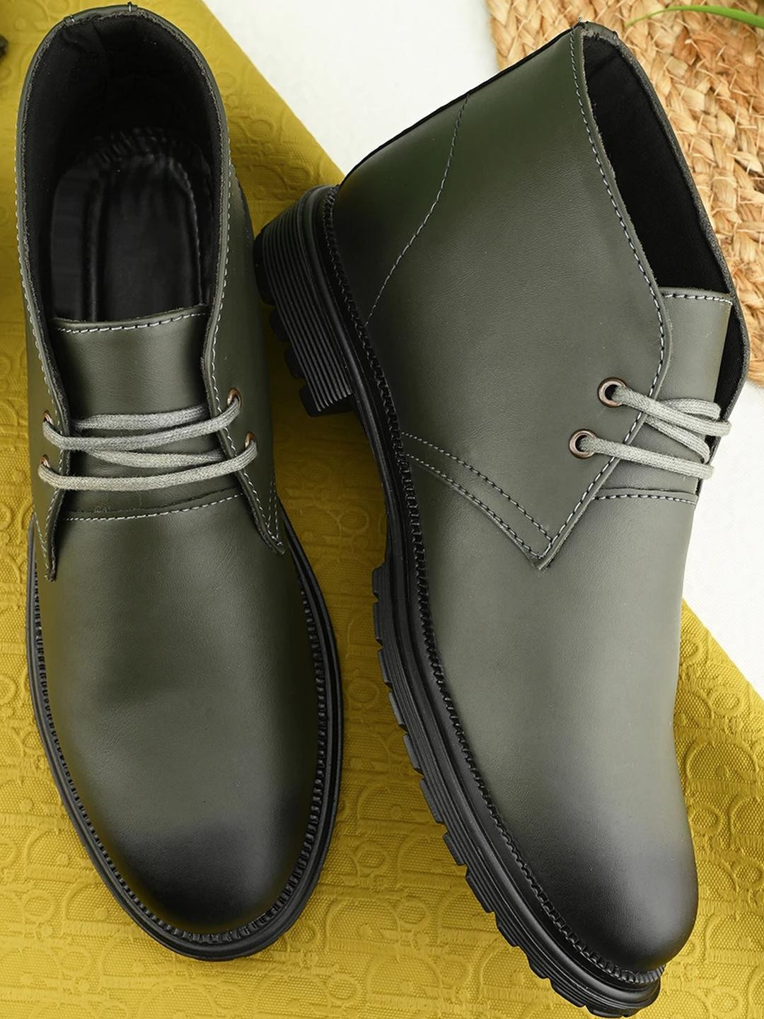 REAL BLISS FOOTWEAR Men Olive Ankle Length Boots