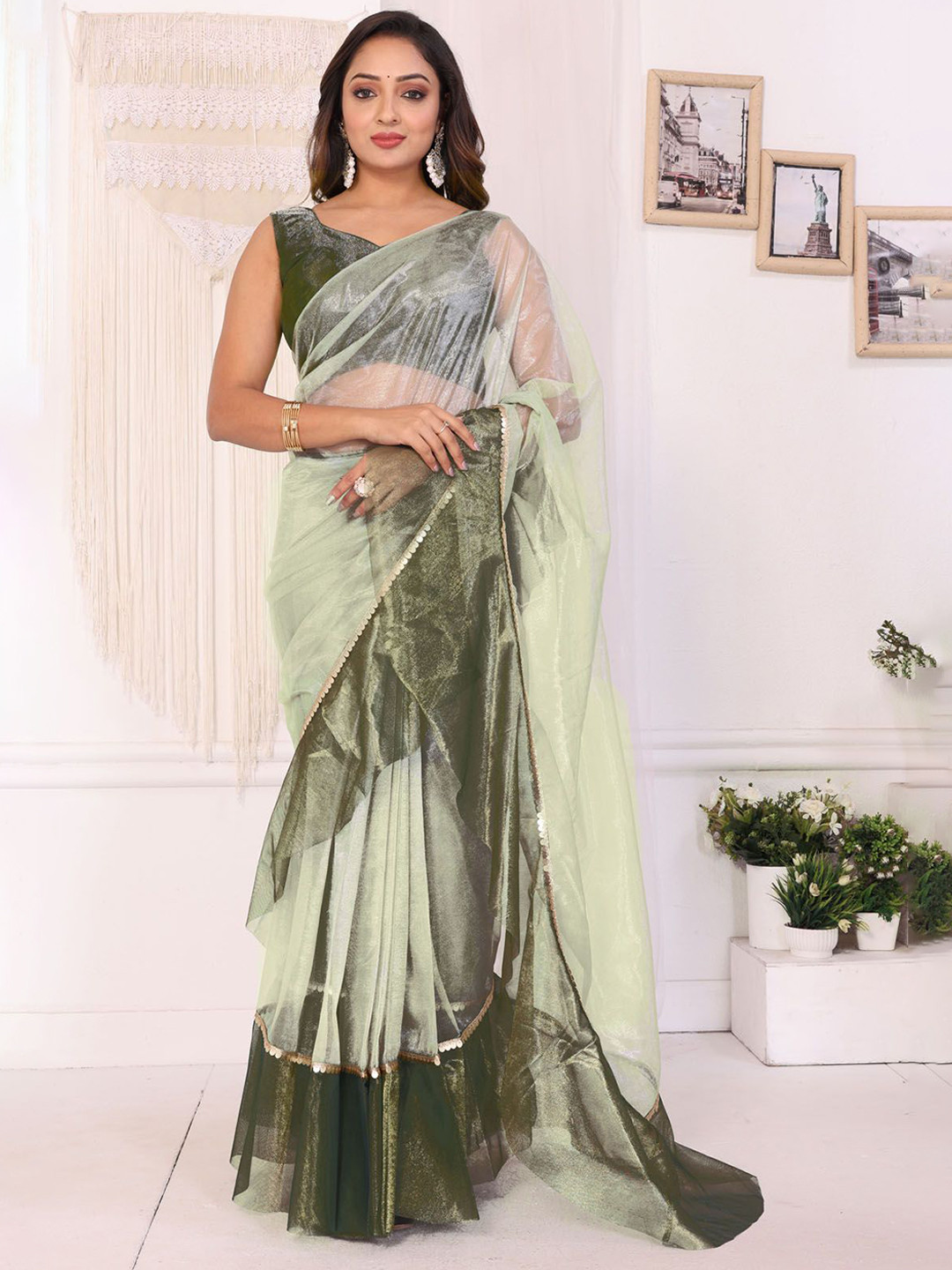 PATLANI STYLE Sequinned Ruffles Ready to Wear  Jimmy Choo Saree