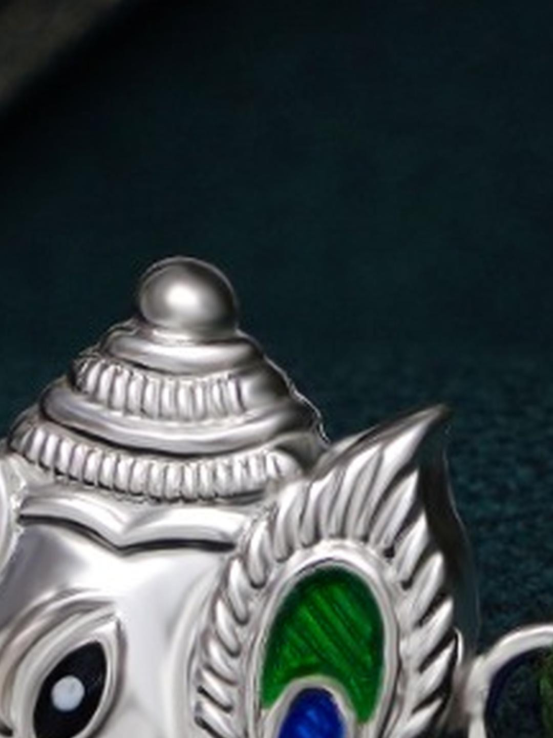 Milan Jewellers Unisex Ganesha Silver Rakhi