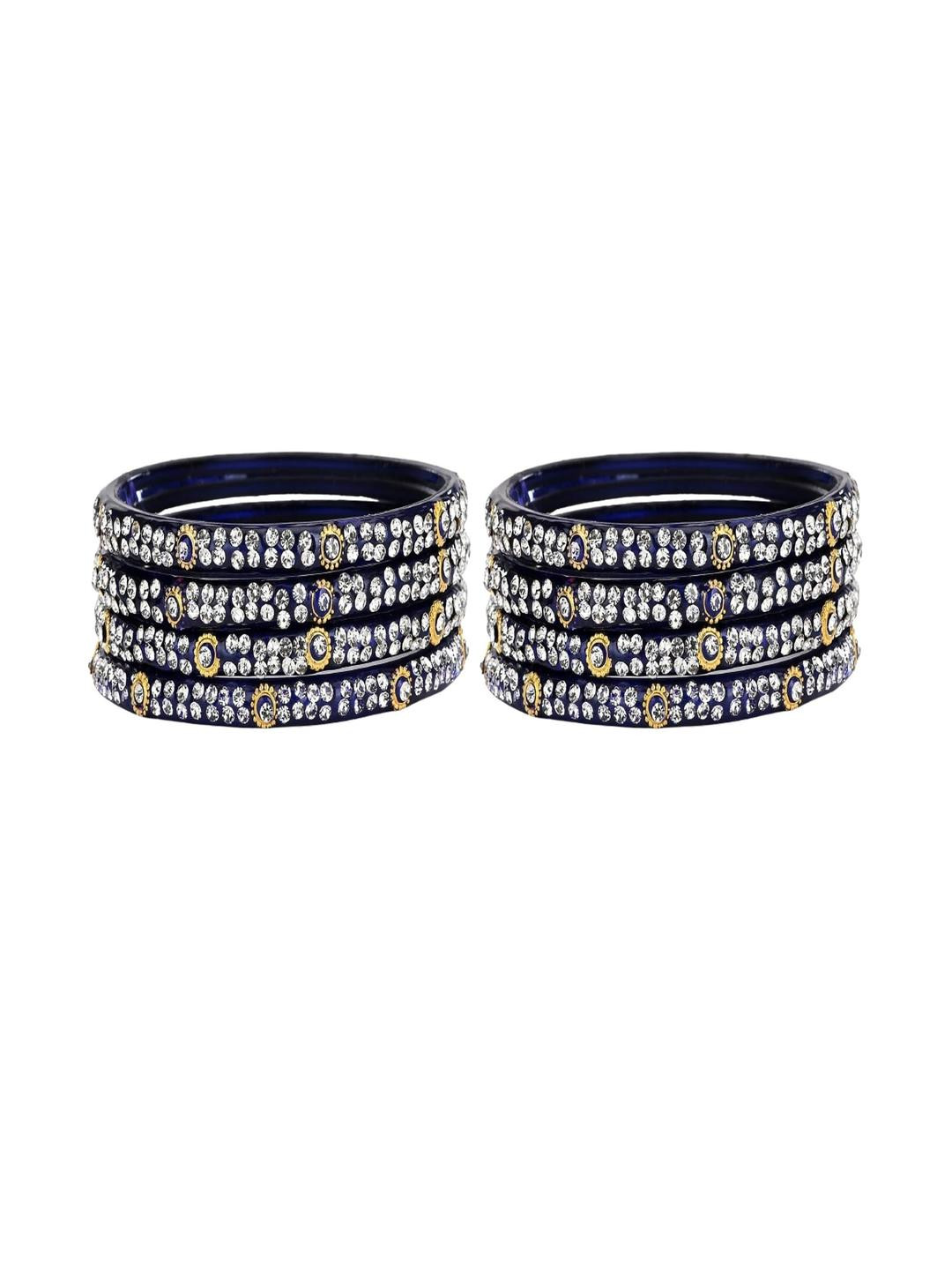 1ST TIME Set Of 32 Blue Alloy Artificial Stones & Beads Antique Bangles