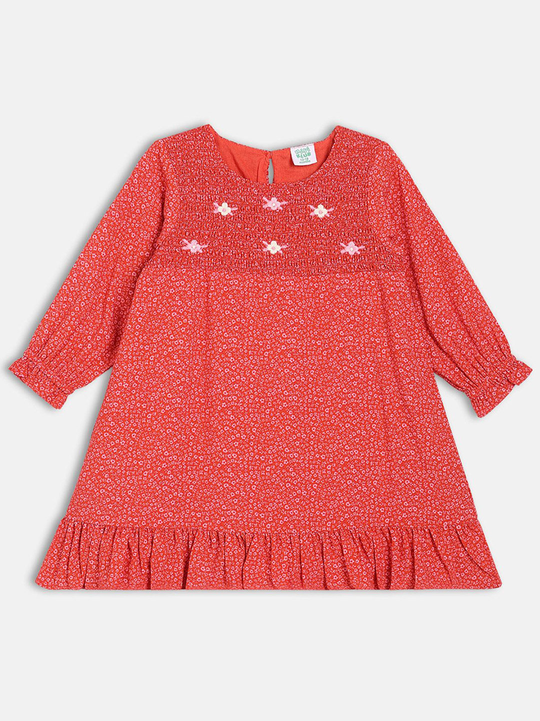 MINI KLUB Girls Micro Pattern Fit & Flare Dress